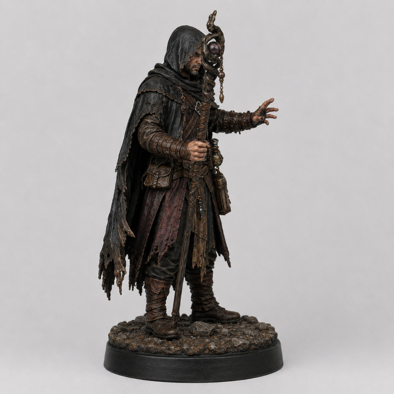 Bandit Sorcerer STL — DnD Fantasy Hexer Outlaw Mage Miniature 3D Print Tabletop RPG — DnD miniature STL