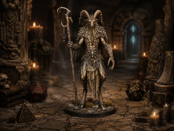 Baphomet Demon Mage STL — Ragnarok Online Inspired Spellcaster Boss Miniature DnD Print — DnD miniature STL