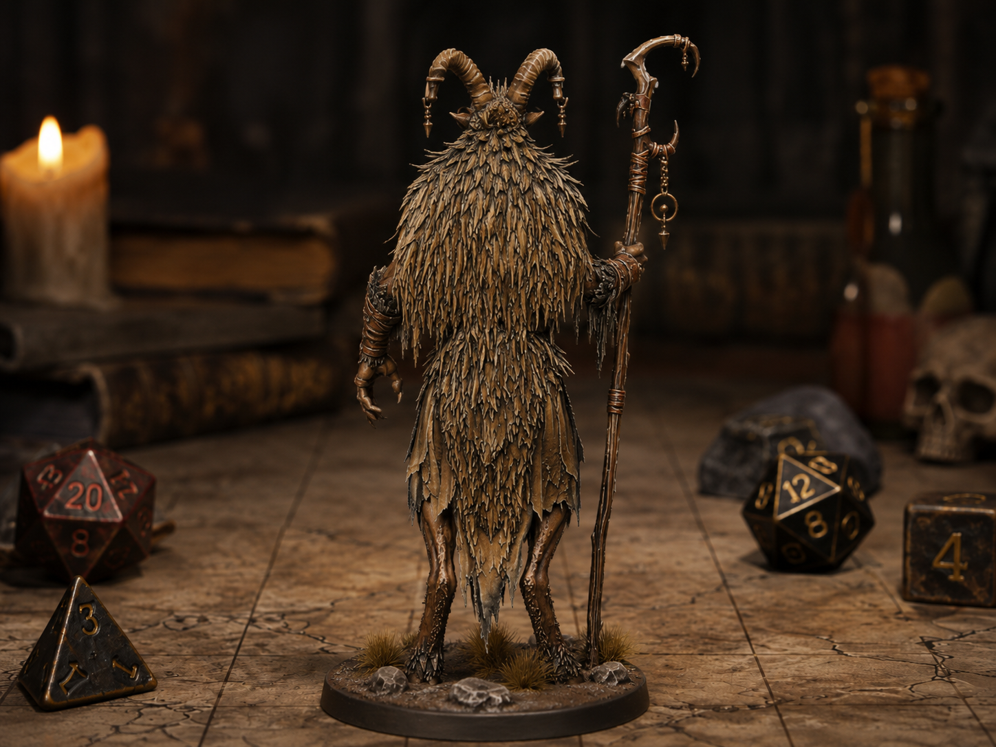 Baphomet Demon Mage STL — Ragnarok Online Inspired Spellcaster Boss Miniature DnD Print — DnD miniature STL