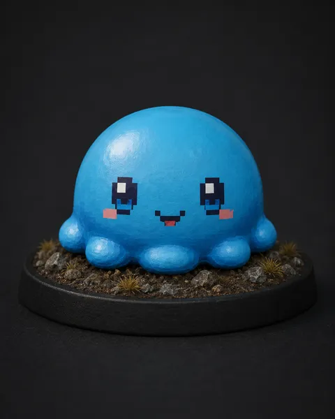 Slime STL — DnD Fantasy Cute Blue Ooze Monster Miniature 3D Print Tabletop RPG