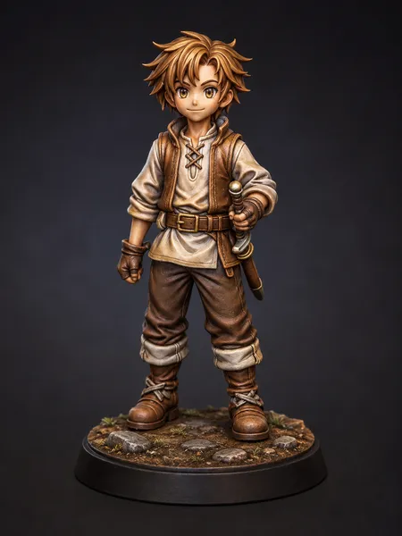 Chibi Adventurer STL — DnD Fantasy Young Hero Wayfarer Miniature 3D Print Tabletop