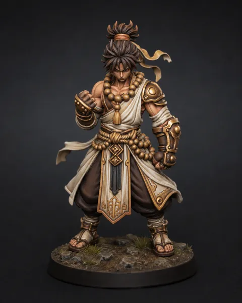 Monk STL — DnD Fantasy Martial Arts Spirit Monk Miniature 3D Print Tabletop RPG