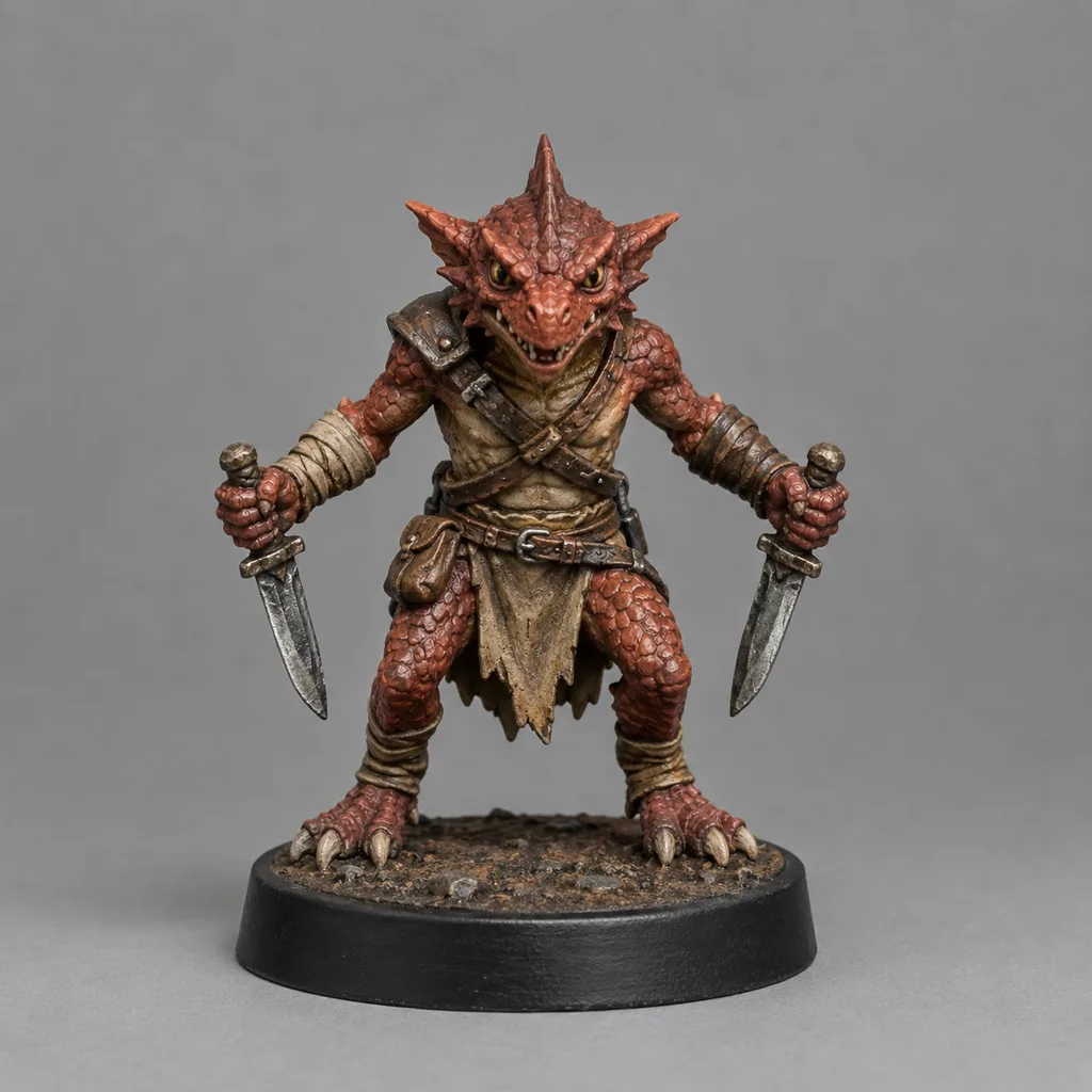 Kobold Rogue STL — DnD Fantasy Blade Dancer Dagger Miniature 3D Print Tabletop RPG — main view