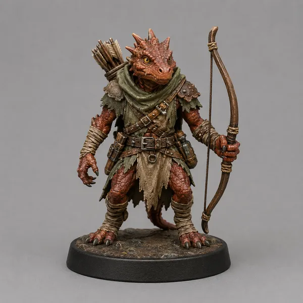 Kobold Ranger STL — DnD Fantasy Dragonkin Archer Miniature 3D Print Tabletop RPG — DnD miniature STL