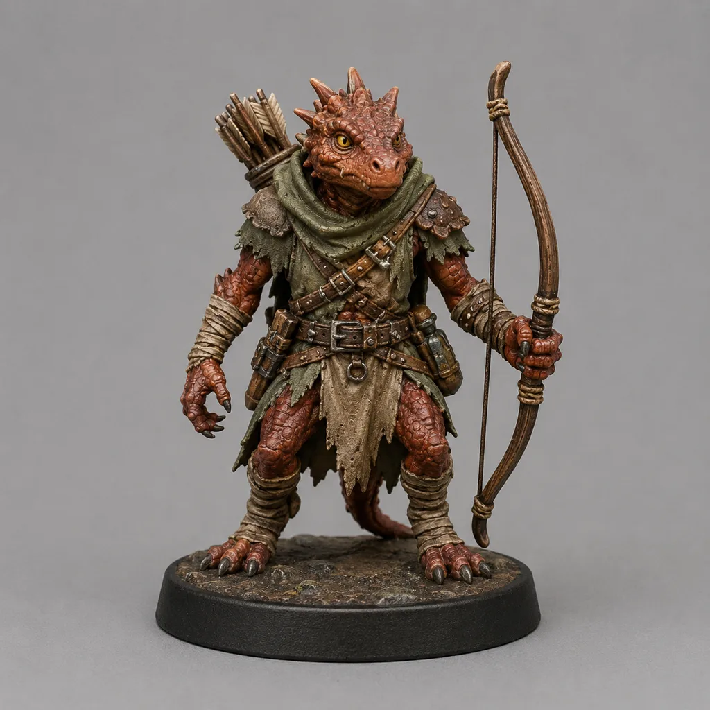 Kobold Ranger STL — DnD Fantasy Dragonkin Archer Miniature 3D Print Tabletop RPG — main view