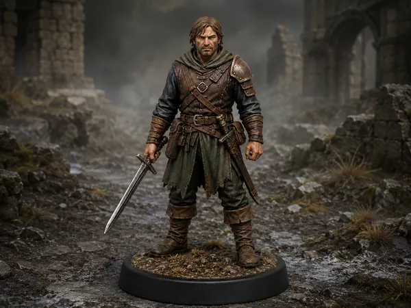 Mercenary Twin Blades STL — DnD Fantasy Quick Draw Sellsword Duelist Miniature 3D Print Tabletop