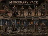 Mercenary Warband Pack 6 STL — DnD Fantasy Sellsword Company Bundle 3D Print Tabletop