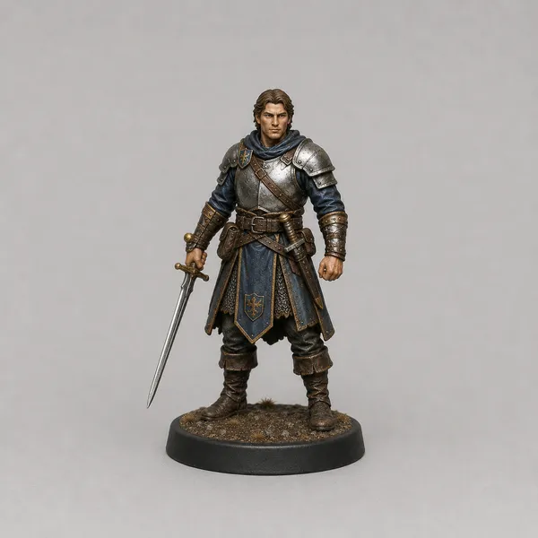 Paladin STL — DnD Fantasy Oathbound Knight Longsword Miniature 3D Print Tabletop — DnD miniature STL