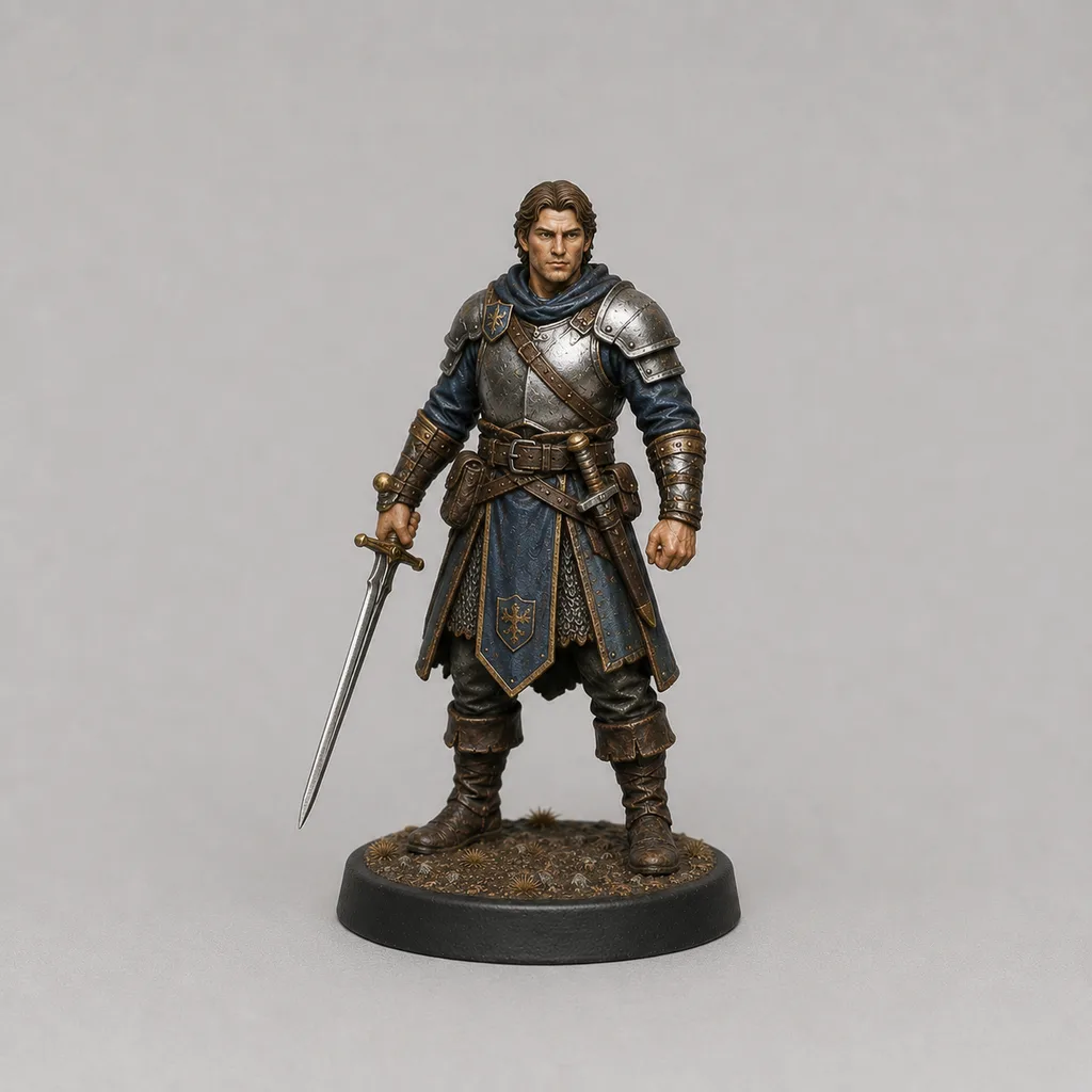 Paladin STL — DnD Fantasy Oathbound Knight Longsword Miniature 3D Print Tabletop — main view