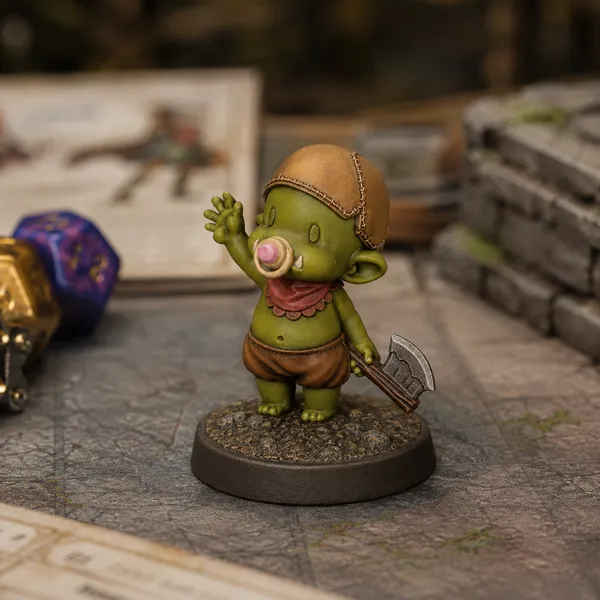 Orc Baby STL — Ragnarok Online Inspired Goblin Child Miniature for DnD Tabletop 3D Print