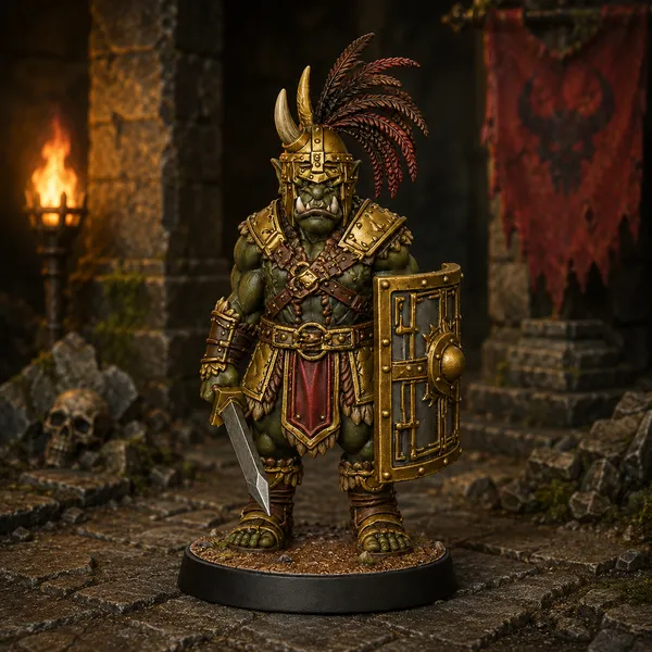 Orc Hero STL — Ragnarok Online Inspired Champion Orc Miniature for DnD 3D Print Tabletop