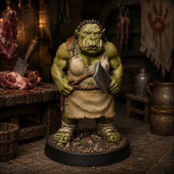 Orc Lady STL — Ragnarok Online Inspired Female Orc Warrior Miniature for DnD 3D Print