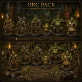 Orc Warband Bundle 6 STL — Ragnarok Online Inspired Orc Miniatures Pack DnD 3D Print